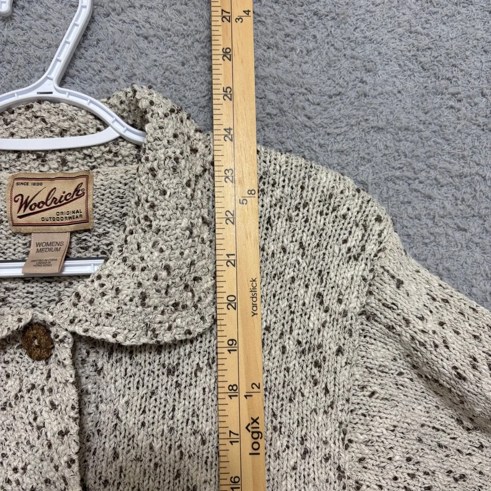 Vintage Woolrich Silk Blend Cardigan M Textured Knit Button Front Cottagecore